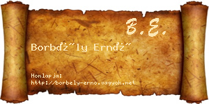 Borbély Ernő névjegykártya