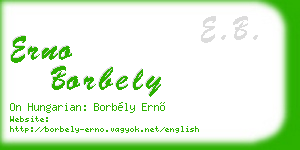 erno borbely business card